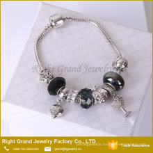 Fashion Heart Bracelet Cheap Charm Bead Bracelet Snake Chain Bracelet jewelry